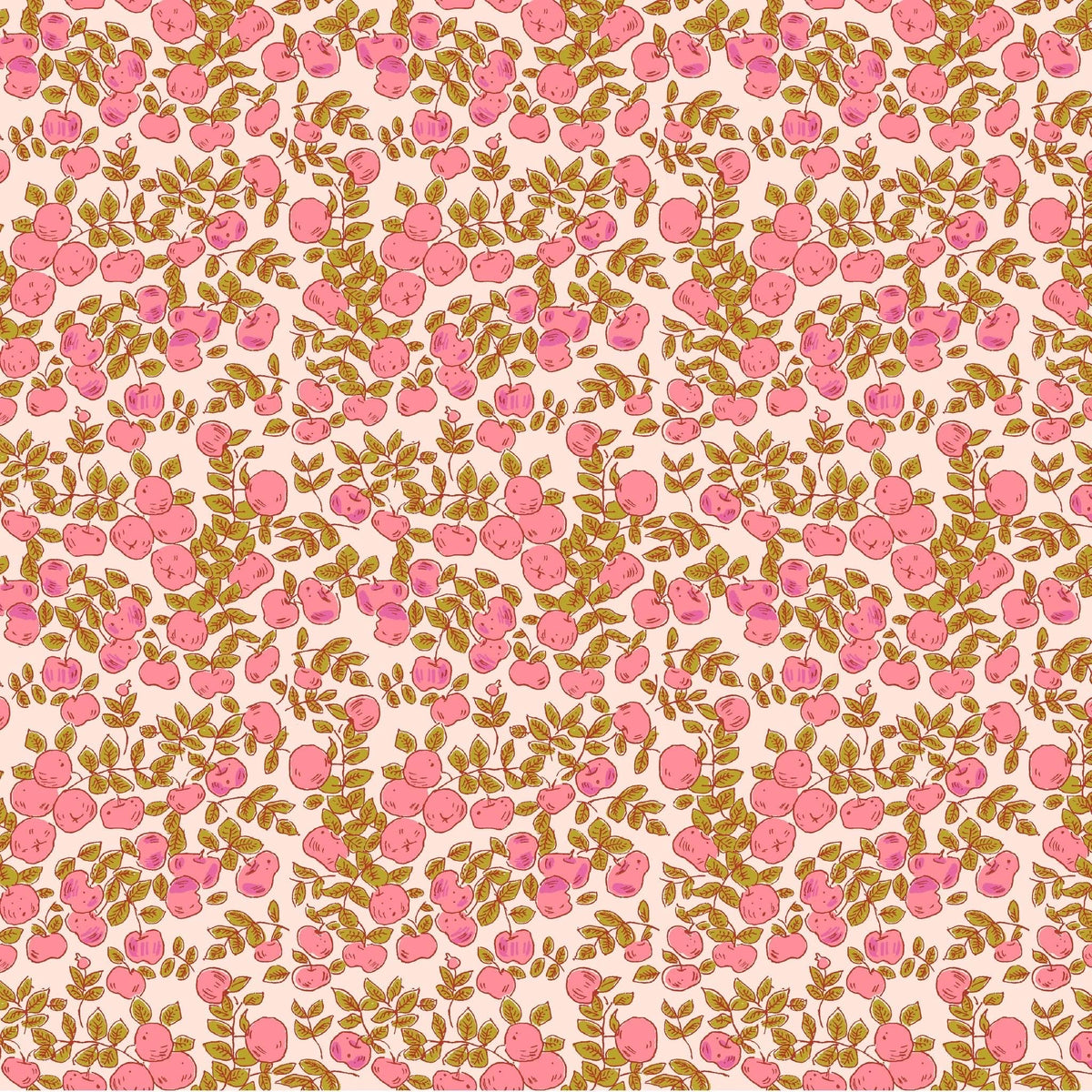 In Stock! Windham Fabrics - Heather Ross - Heather Ross Favorites - Apples in blush - Sold by Half Yard
