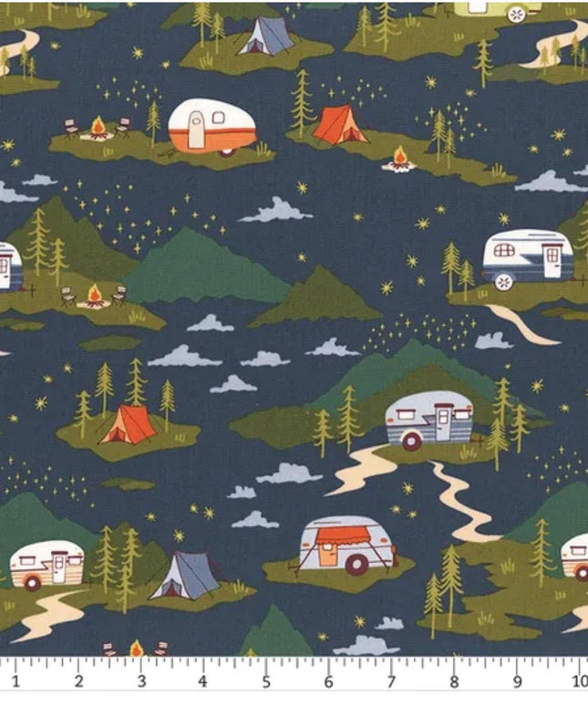 AGF Happy Camper | Campfire Stories | Art Gallery Fabrics | SKU# HPC-64606 | Sold by the Half Yard
