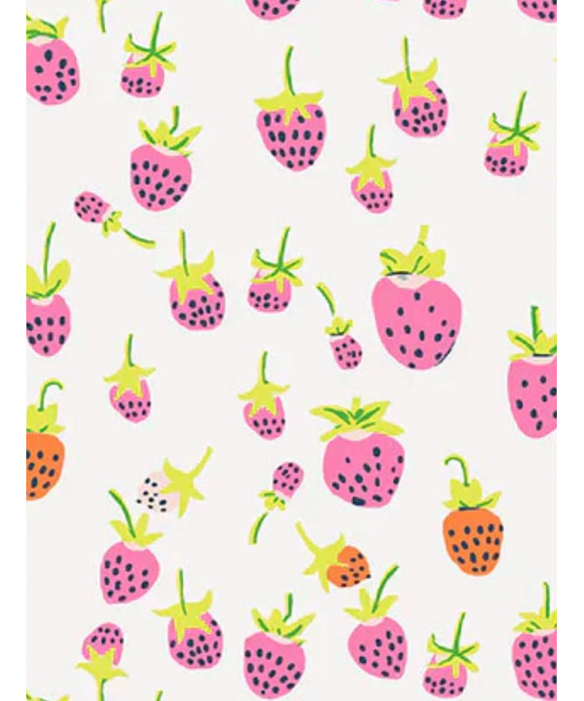 PRE-ORDER - JUNE 2026 || Windham Fabrics - Heather Ross - Heather Ross Favorites - Strawberries Blush - Sold by Half Yard