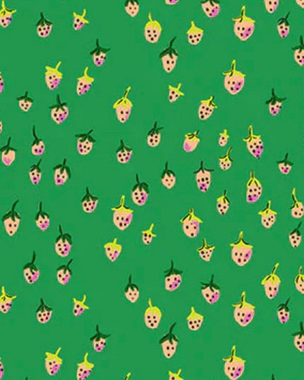 PRE-ORDER - JUNE 2026 || Windham Fabrics - Heather Ross - Heather Ross Favorites - Field Strawberries Jade - Sold by Half Yard