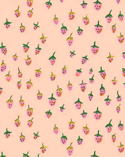 PRE-ORDER - JUNE 2026 || Windham Fabrics - Heather Ross - Heather Ross Favorites - Field Strawberries Blush - Sold by Half Yard