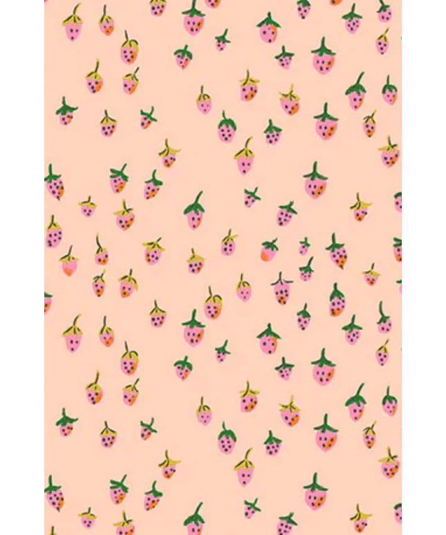 PRE-ORDER - JUNE 2026 || Windham Fabrics - Heather Ross - Heather Ross Favorites - Field Strawberries Blush - Sold by Half Yard