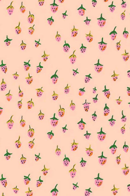 In Stock! Windham Fabrics - Heather Ross - Heather Ross Favorites - Field Strawberries Blush - Sold by Half Yard