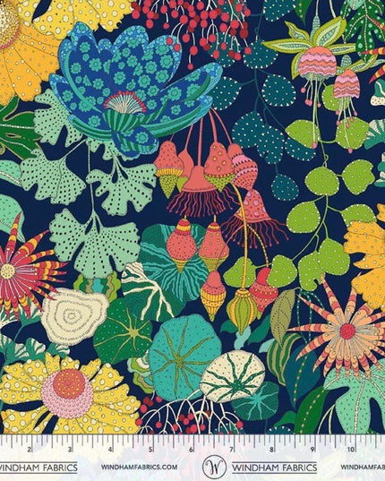 PRE-ORDER - APRIL 2026 | Windham Fabrics - Sally Kelly - Sally Kelly Sunsine - Peony Park - Indigo - Sold by Half Yard
