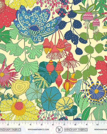 PRE-ORDER - APRIL 2026 | Windham Fabrics - Sally Kelly - Sally Kelly Sunsine - Peony Park - Cream - Sold by Half Yard