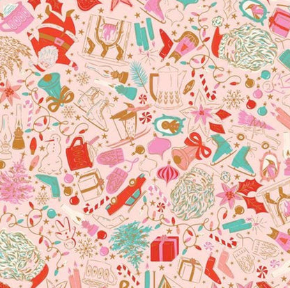 In Stock! | AGF Christmas in Color | CMC-25403 | Decked and Dazzled | Art Gallery Fabrics Christmas Cotton | Sold by Half Yard
