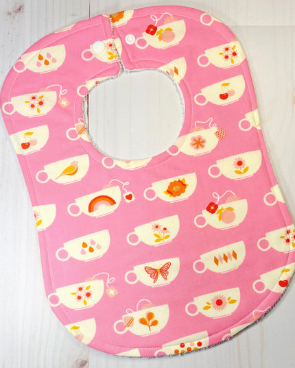 Baby Bibs - Baby Girl Bibs - Teacups - Bibs - RSS Camellia - Teaparty - Baby Shower Gift - Baby Shower Gift