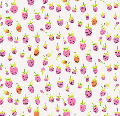 In Stock! Windham Fabrics - Heather Ross - Heather Ross Favorites - Strawberries Blush - Sold by Half Yard