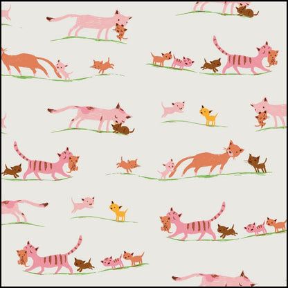 In Stock! Windham Fabrics - Heather Ross - Heather Ross Favorites - Marching Cats - Sold by Half Yard