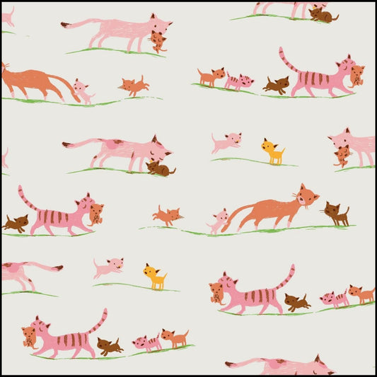 In Stock! Windham Fabrics - Heather Ross - Heather Ross Favorites - Marching Cats - Sold by Half Yard
