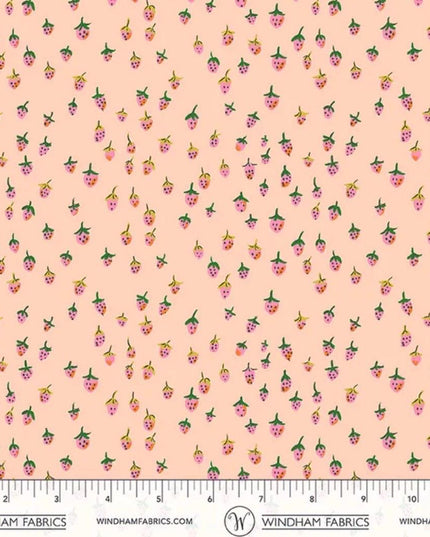 PRE-ORDER - JUNE 2026 || Windham Fabrics - Heather Ross - Heather Ross Favorites - Field Strawberries Blush - Sold by Half Yard