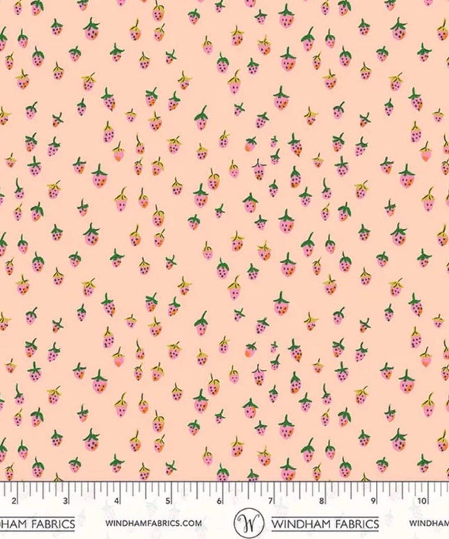 PRE-ORDER - JUNE 2026 || Windham Fabrics - Heather Ross - Heather Ross Favorites - Field Strawberries Blush - Sold by Half Yard