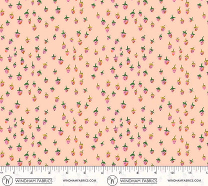 In Stock! Windham Fabrics - Heather Ross - Heather Ross Favorites - Field Strawberries Blush - Sold by Half Yard