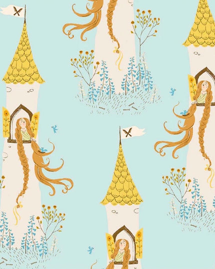 PRE-ORDER June 2026 || Windham Fabrics - Heather Ross - Heather Ross Favorites - Rapunzel Aqua - Sold by Half Yard