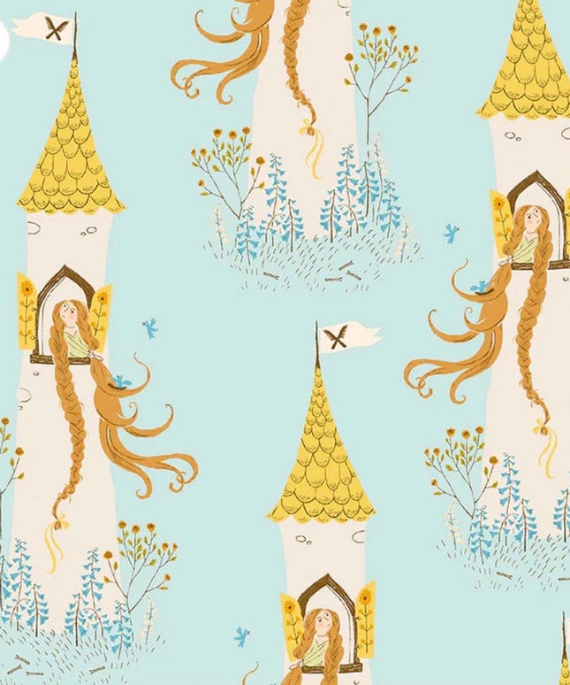 PRE-ORDER June 2026 || Windham Fabrics - Heather Ross - Heather Ross Favorites - Rapunzel Aqua - Sold by Half Yard