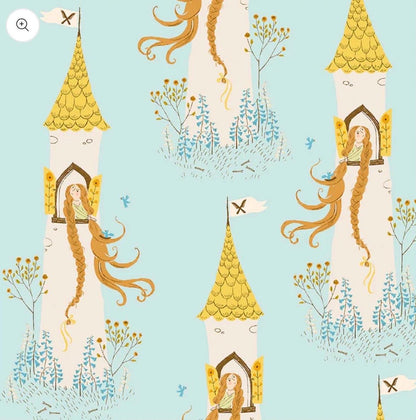 In Stock! Windham Fabrics - Heather Ross - Heather Ross Favorites - Rapunzel Aqua - Sold by Half Yard