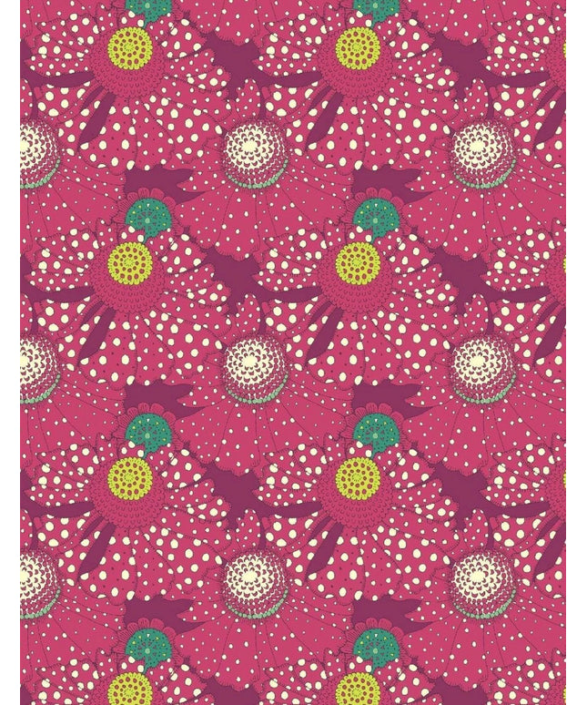 PRE-ORDER Sally Kelly | APRIL 2026 | Sunshine Polka Flower Plum | Sold by Half Yard
