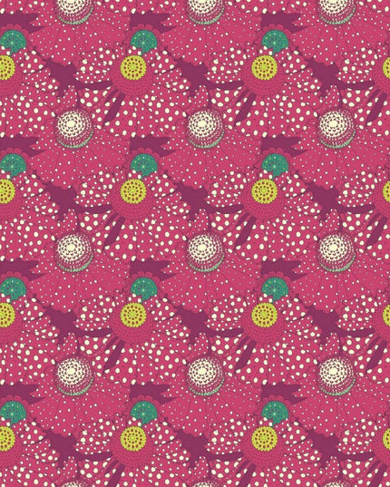 PRE-ORDER Sally Kelly | APRIL 2026 | Sunshine Polka Flower Plum | Sold by Half Yard