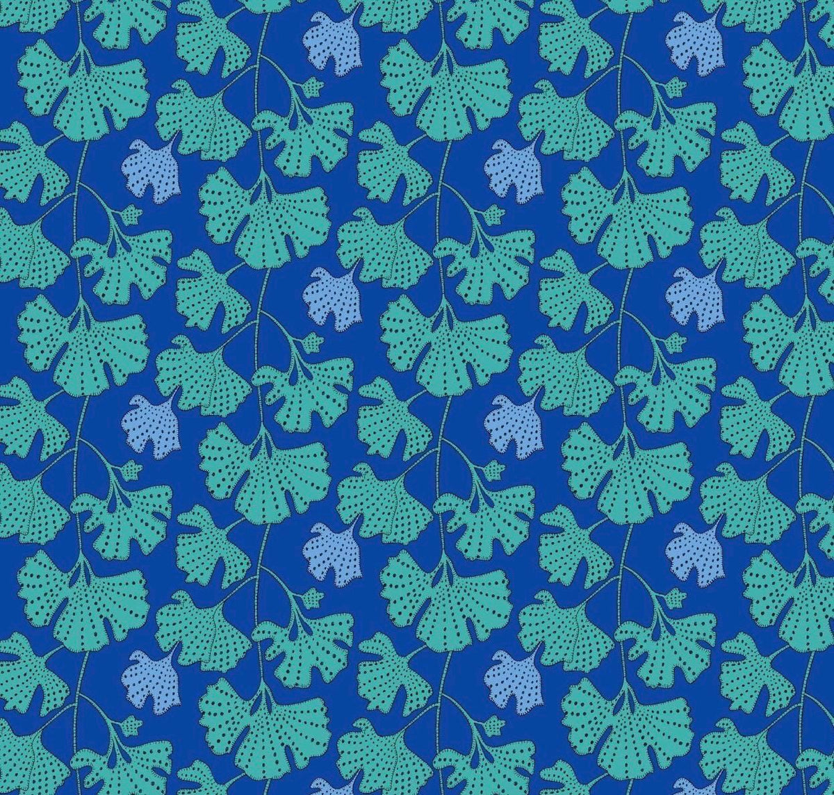 Sally Kelly | Sunshine Ginkgo 54978D-10 Cerulean | Sold by Half Yard