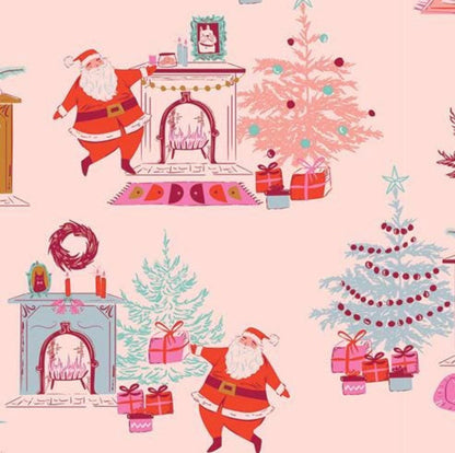 In Stock! | AGF Christmas in Color | CMC-25400 | Down the Chimney | Art Gallery Fabrics Christmas Cotton | Sold by Half Yard