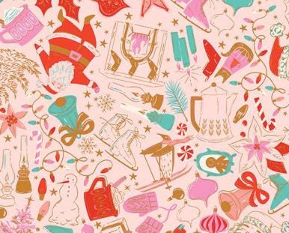 In Stock! | AGF Christmas in Color | CMC-25403 | Decked and Dazzled | Art Gallery Fabrics Christmas Cotton | Sold by Half Yard