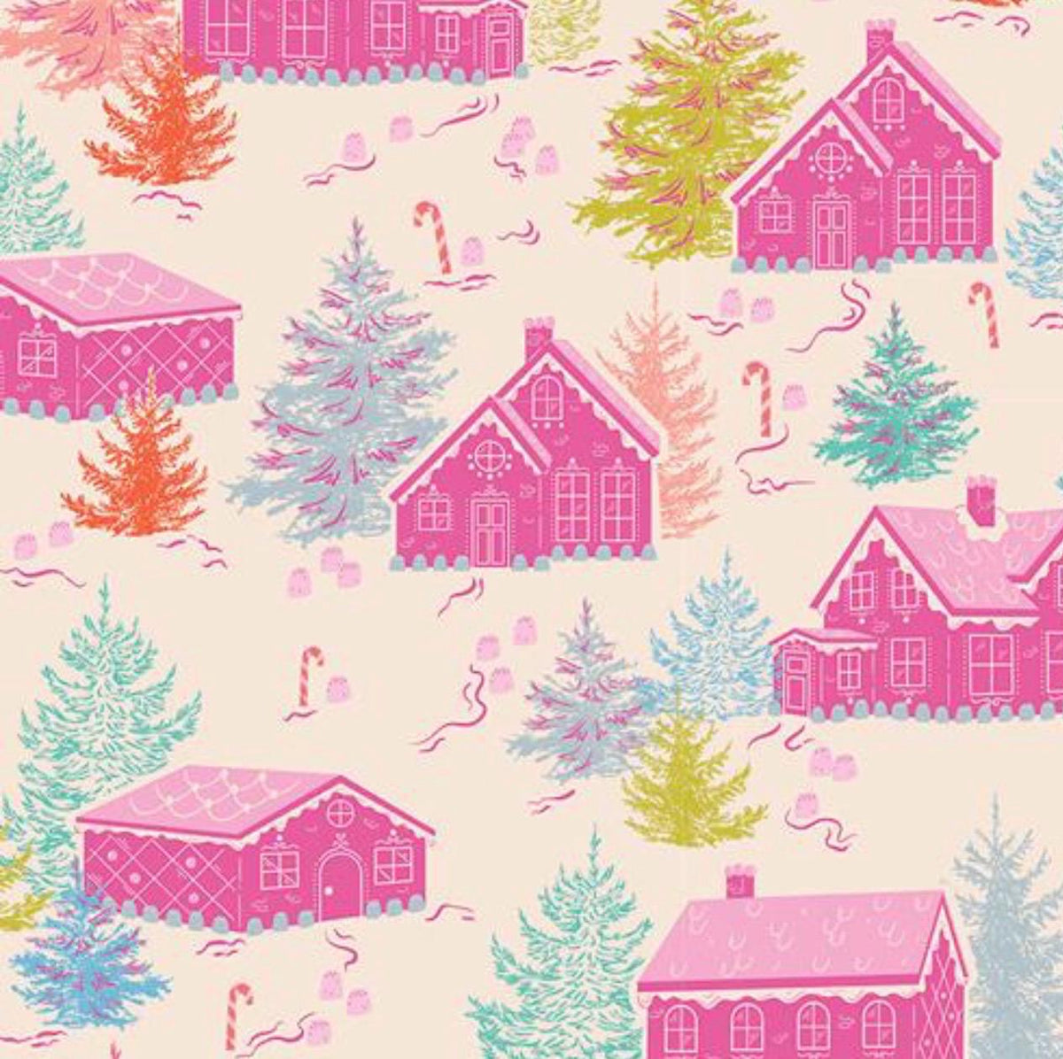 In Stock! | AGF Christmas in Color | CMC-25414 | Gumdrops and Gables | Art Gallery Fabrics Christmas Cotton | Sold by Half Yard
