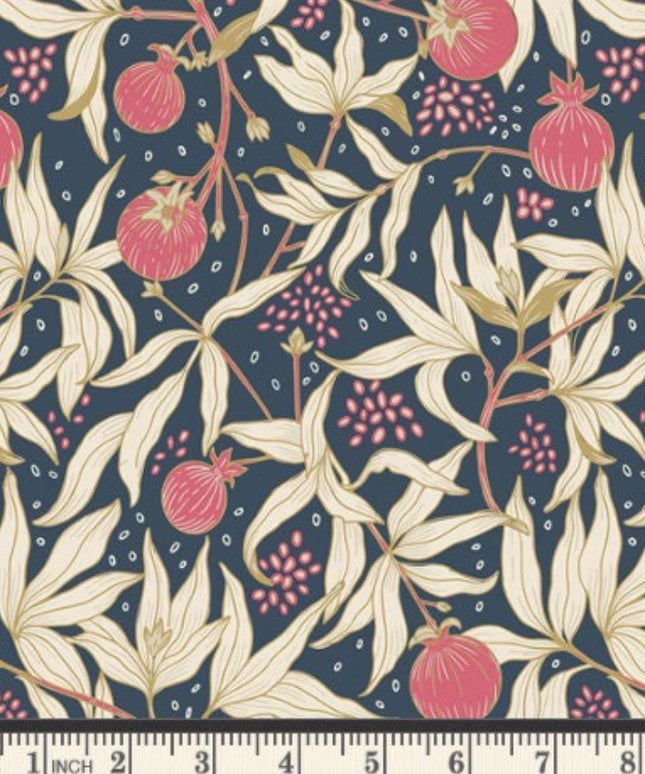 AGF Fabric | Dancing Pomegranates | AGF Spring Equinox  | Sold by the Half Yard | Dragonfly