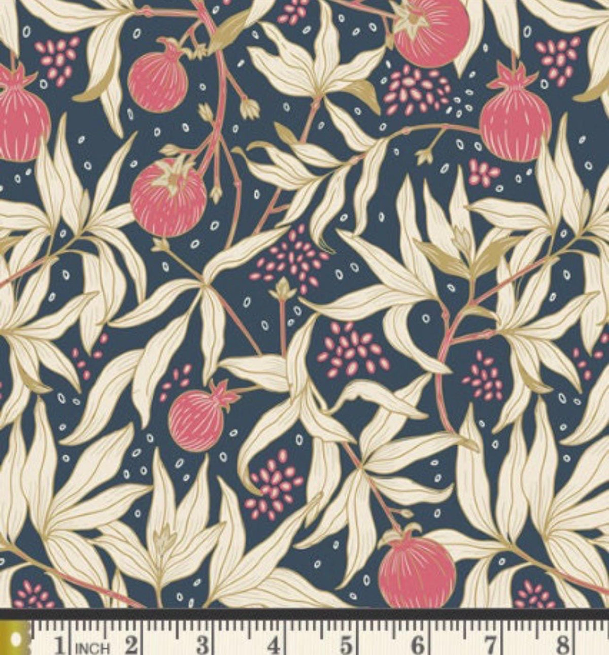 AGF Fabric | Dancing Pomegranates | AGF Spring Equinox | Sold by the Half Yard | Dragonfly