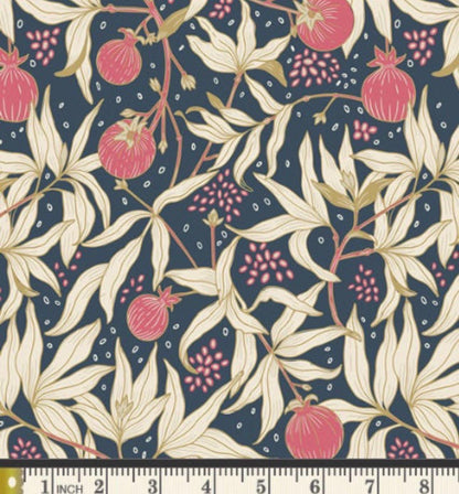 AGF Fabric | Dancing Pomegranates | AGF Spring Equinox | Sold by the Half Yard | Dragonfly