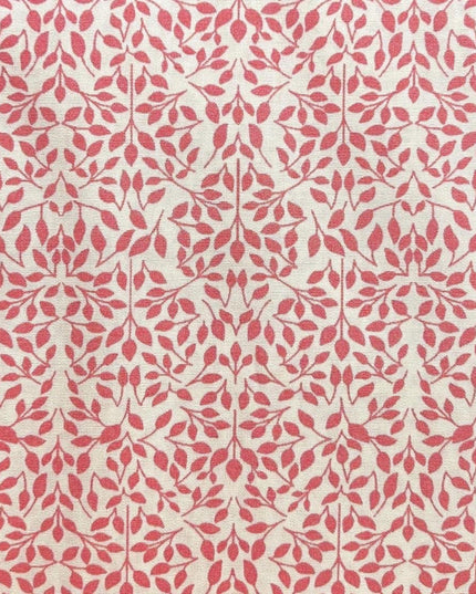 Red Magenta on Ecru Floral Cotton Fabric- “Ornate Foliage Berry”- Art Gallery Fabrics- AGF | Sold by the Half Yard