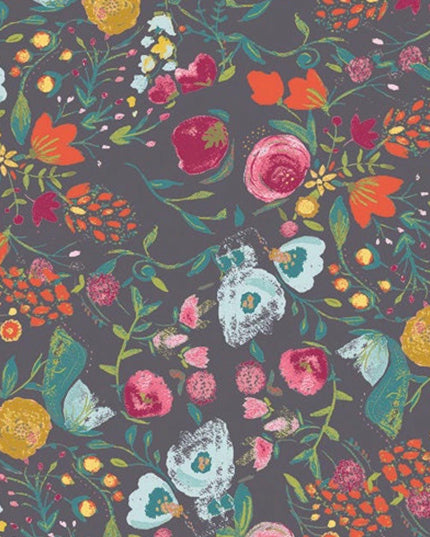 AGF Fabric | Floral Cotton Fabric, Budquette Nightfall, Art Gallery Fabrics, Emmy Grace, Bari J. - Sold by Half Yard