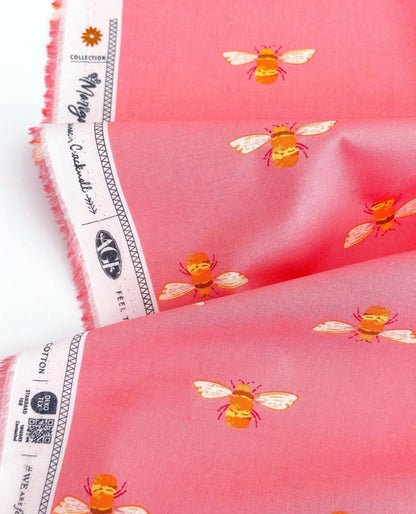 Bumble in Blush, Marigold Collection, by AGF Studio, 100% Premium Cotton Fabric, Sold by the Half Yard