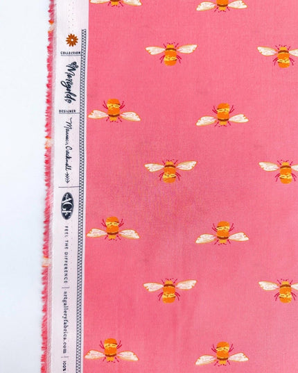 Bumble in Blush, Marigold Collection, by AGF Studio, 100% Premium Cotton Fabric, Sold by the Half Yard