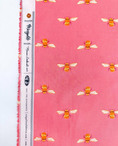 Bumble in Blush, Marigold Collection, by AGF Studio, 100% Premium Cotton Fabric, Sold by the Half Yard