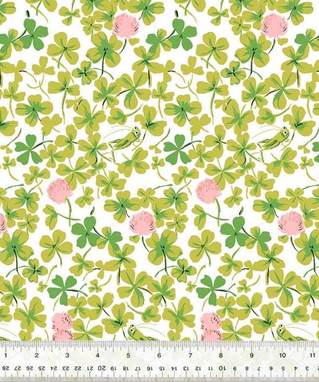 Heather Ross Studio Edit, Cricket Clover in Pink - Windham Fabrics - Sold by the Half Yard