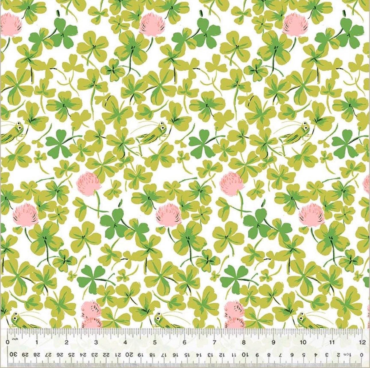 Heather Ross Studio Edit, Cricket Clover in Pink - Windham Fabrics - Sold by the Half Yard