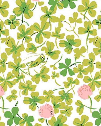 Heather Ross Studio Edit, Cricket Clover in Pink - Windham Fabrics - Sold by the Half Yard