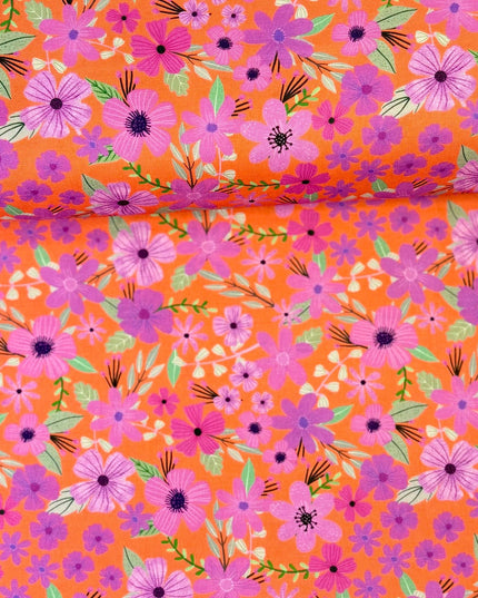 Mia Charro |  Blossom Bonanza - Strawberry | Free Spirit Fabric | 100% Cotton Fabric | Sold by the Half Yard