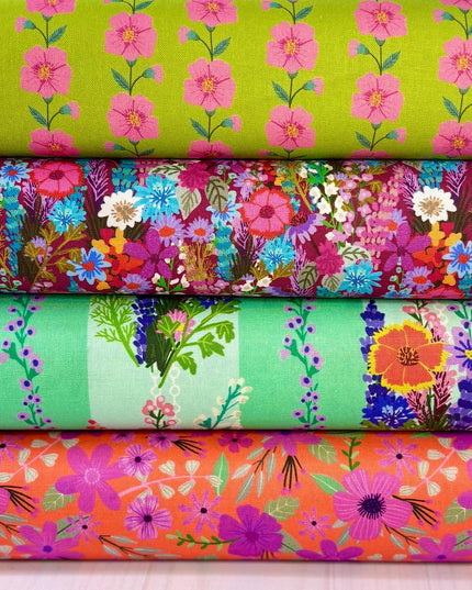Mia Charro | Floral Firata Floral Fusion | Free Spirit Fabric | 100% Cotton Fabric | Sold by the Half Yard