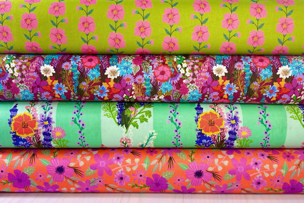 Mia Charro | Floral Firata Floral Fusion | Free Spirit Fabric | 100% Cotton Fabric | Sold by the Half Yard