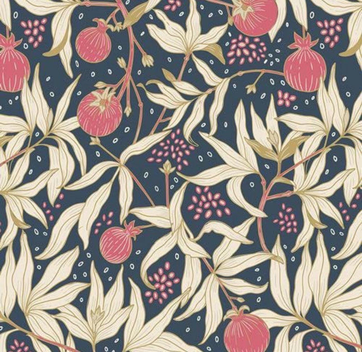 AGF Fabric | Dancing Pomegranates | AGF Spring Equinox | Sold by the Half Yard | Dragonfly