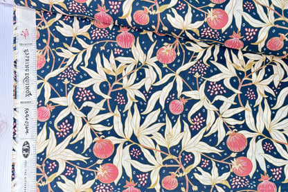 AGF Fabric | Dancing Pomegranates | AGF Spring Equinox | Sold by the Half Yard | Dragonfly