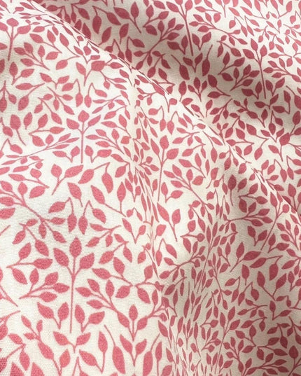 Red Magenta on Ecru Floral Cotton Fabric- “Ornate Foliage Berry”- Art Gallery Fabrics- AGF | Sold by the Half Yard