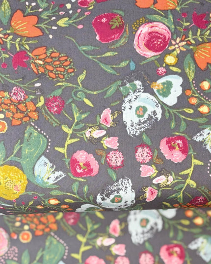 AGF Fabric | Floral Cotton Fabric, Budquette Nightfall, Art Gallery Fabrics, Emmy Grace, Bari J. - Sold by Half Yard