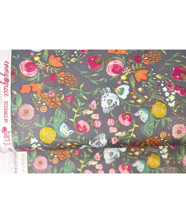 AGF Fabric | Floral Cotton Fabric, Budquette Nightfall, Art Gallery Fabrics, Emmy Grace, Bari J. - Sold by Half Yard
