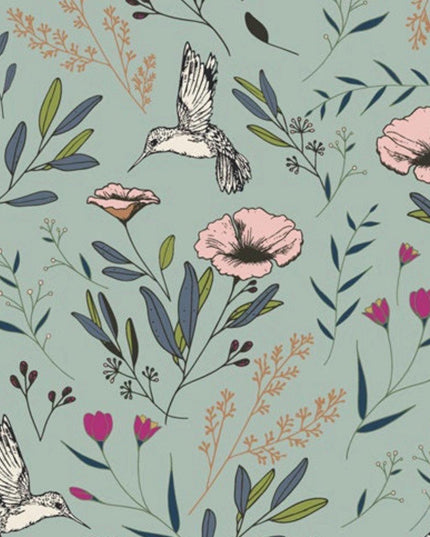 Magical Fauna Mirage Mint Mystical Land - Art Gallery Premium Cotton Fabric - Sold by the Half Yard