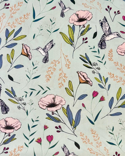 Magical Fauna Mirage Mint Mystical Land - Art Gallery Premium Cotton Fabric - Sold by the Half Yard
