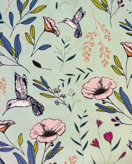 Magical Fauna Mirage Mint Mystical Land - Art Gallery Premium Cotton Fabric - Sold by the Half Yard