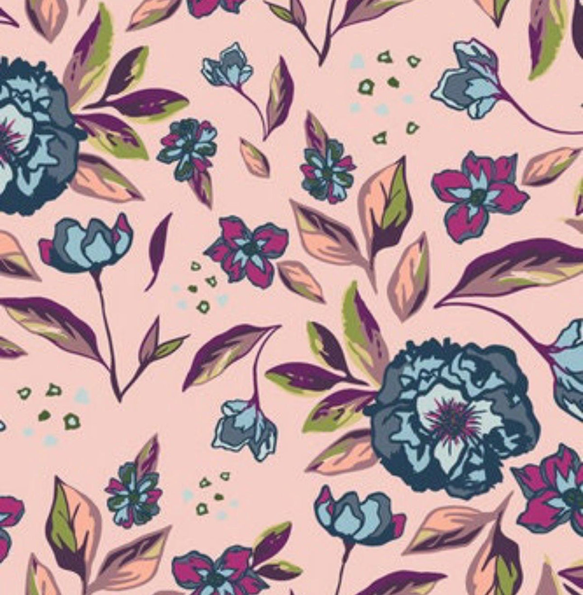 Mystical Floral Fabric, Flowers and Leaves from the Mystical Land collection, Art Gallery Fabrics, Sold by the Half Yard