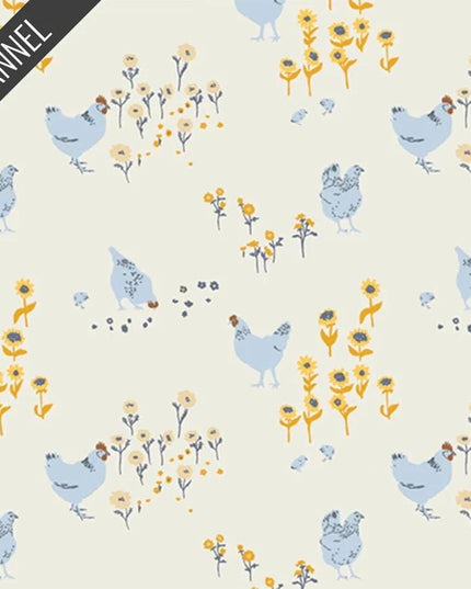 AGF | FLANNEL Hens and Chicks in Potager | Art Gallery Fabrics | Sold by the Half Yard